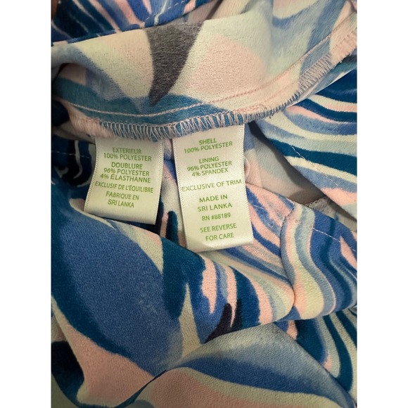 Lilly Pulitzer Dress Sleeveless Pink Blue Print Resort Mini Tie Waist - Picture 7 of 8
